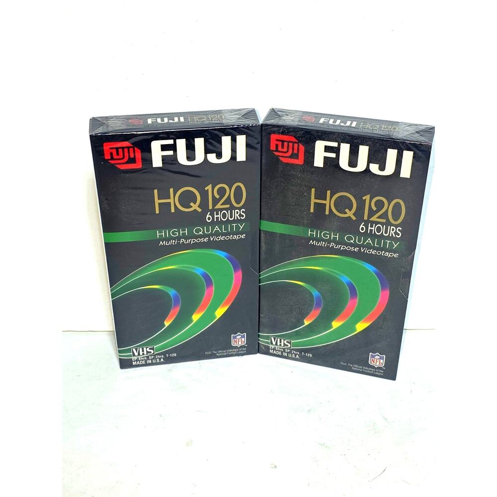 Vintage VHS Tape Lot of 2 Fuji Model T-120 6 Hrs New Sealed